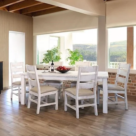 Rustic Table and Six Chair Dining Set